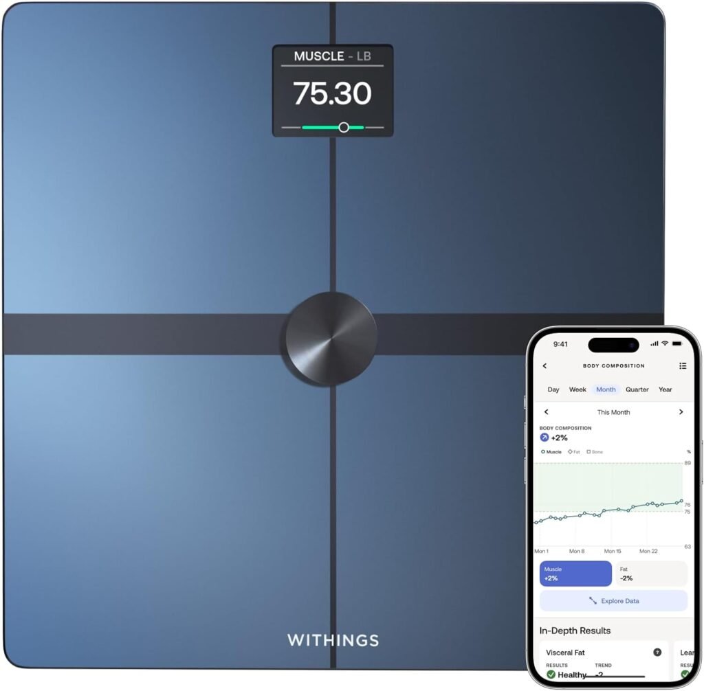 WITHINGS Body Smart - Accurate Scale for Body Weight and Fat Percentage, Body Composition Wi-Fi and Bluetooth, Baby Weight Smart Scale Apple Compatible, Bathroom Scale,FSA/HSA