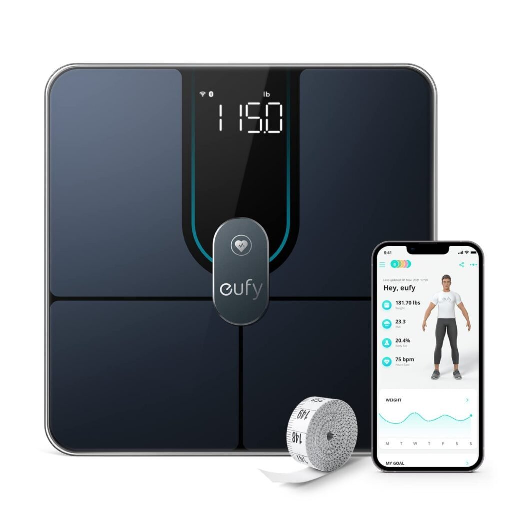 eufy Smart Digital Bathroom Scale P2 Pro with Wi-Fi Bluetooth, 16 Measurements Including Weight, Heart Rate, Body Fat, BMI, Muscle  Bone Mass, 3D Virtual Body Mode, 50 g/0.1 lb High Accuracy