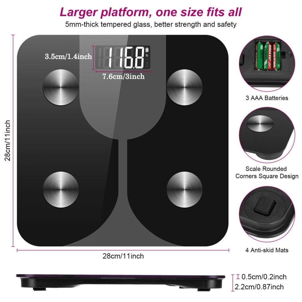 Smart Scale,BMI digital bathroom weight scale,Wireless Body Fat Scale,Highly Precise Bluetooth Scale for Weight Loss for Body Weight and fat percentage weight loss