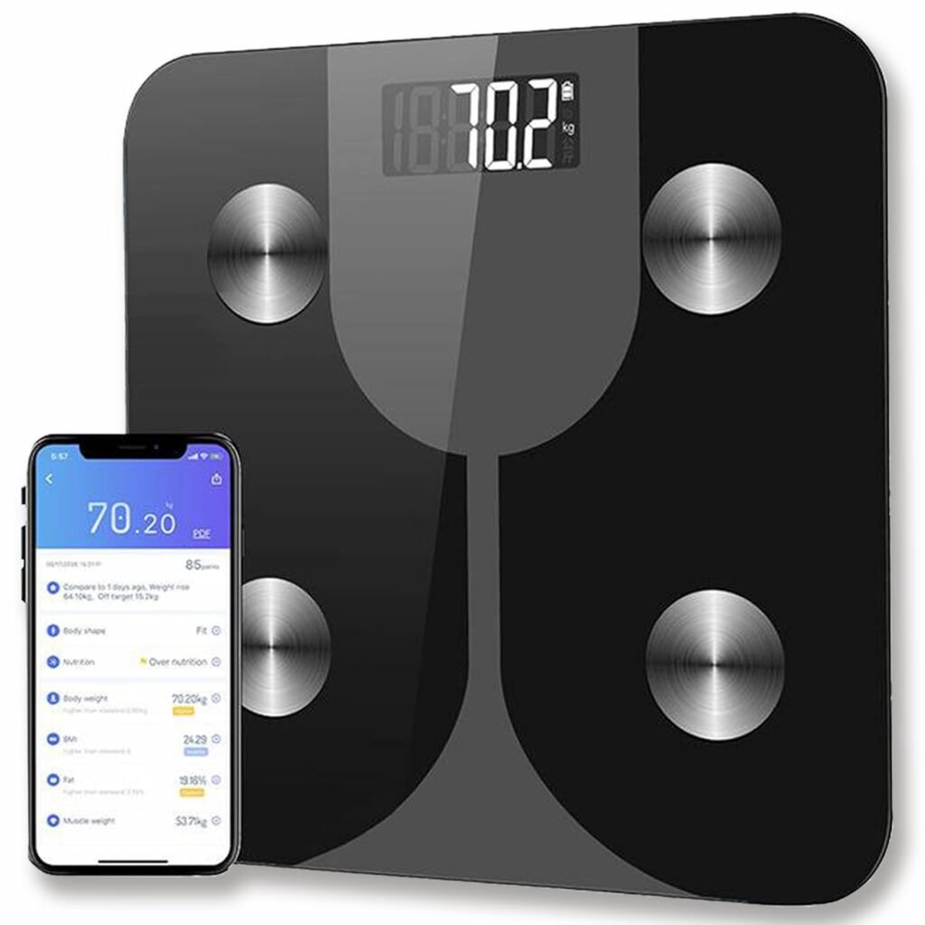 Smart Scale,BMI digital bathroom weight scale,Wireless Body Fat Scale,Highly Precise Bluetooth Scale for Weight Loss for Body Weight and fat percentage weight loss