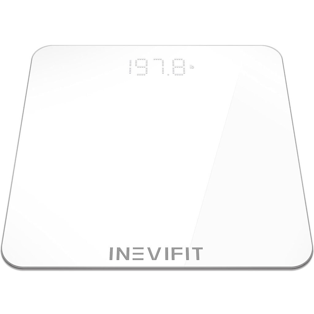 INEVIFIT Bathroom Scale, Highly Accurate Digital Bathroom Body Scale, Measures Weight up to 400 lbs. Includes Batteries INEVIFIT Bathroom Scale, Highly Accurate Digital Bathroom Body Scale, Measures Weight up to 400 lbs. Includes Batteries