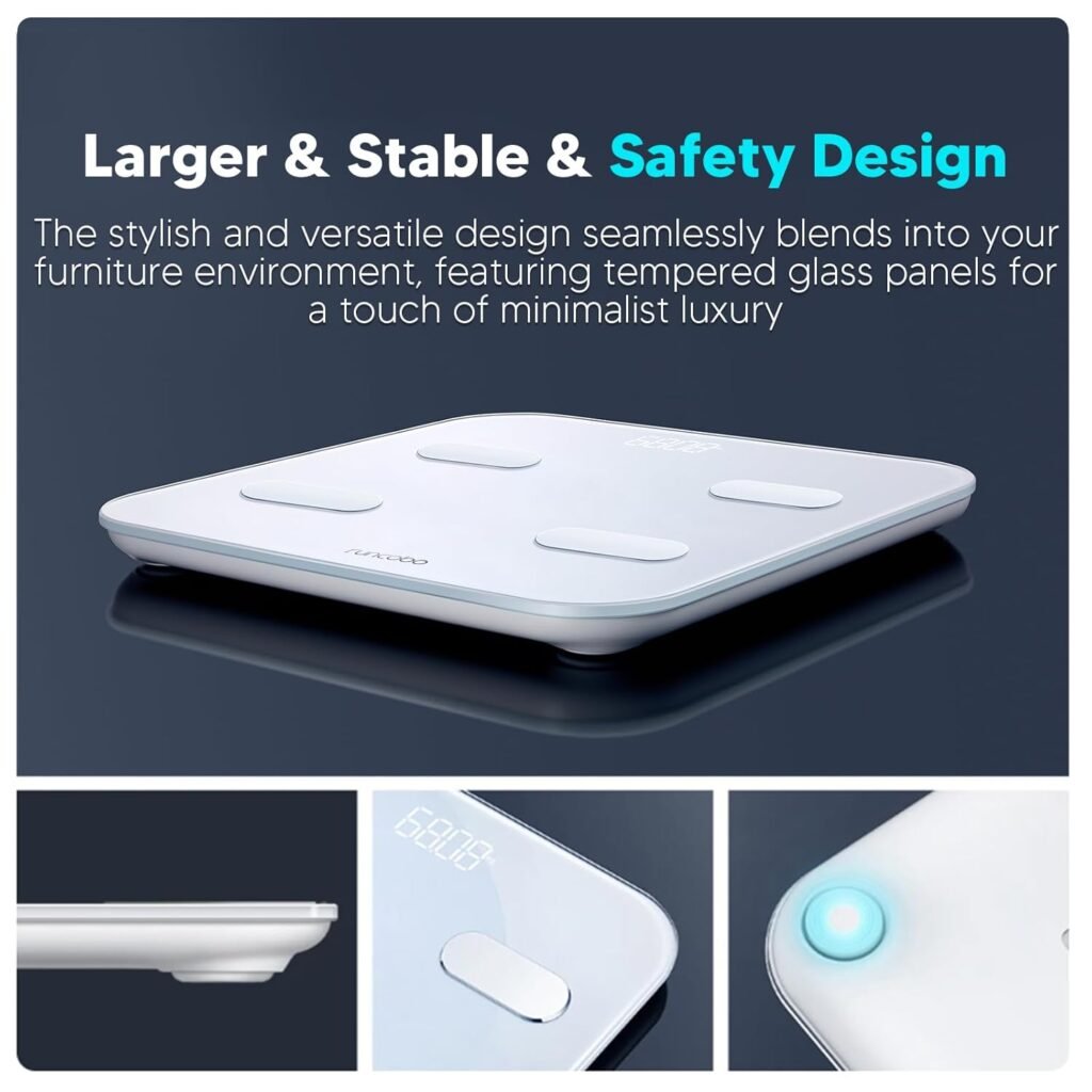 Body Fat Scale, Scale for Body Weight, Smart Bathroom Scales Body Composition Monitors, High Precision Measuring Body Fat Scales, Bluetooth Smart Electronic Digital Weight Scale…