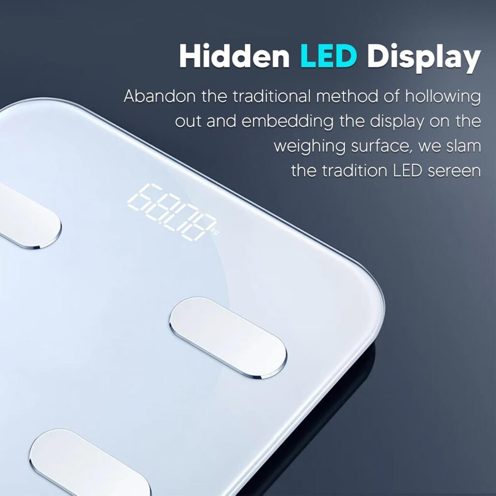 Body Fat Scale, Scale for Body Weight, Smart Bathroom Scales Body Composition Monitors, High Precision Measuring Body Fat Scales, Bluetooth Smart Electronic Digital Weight Scale…