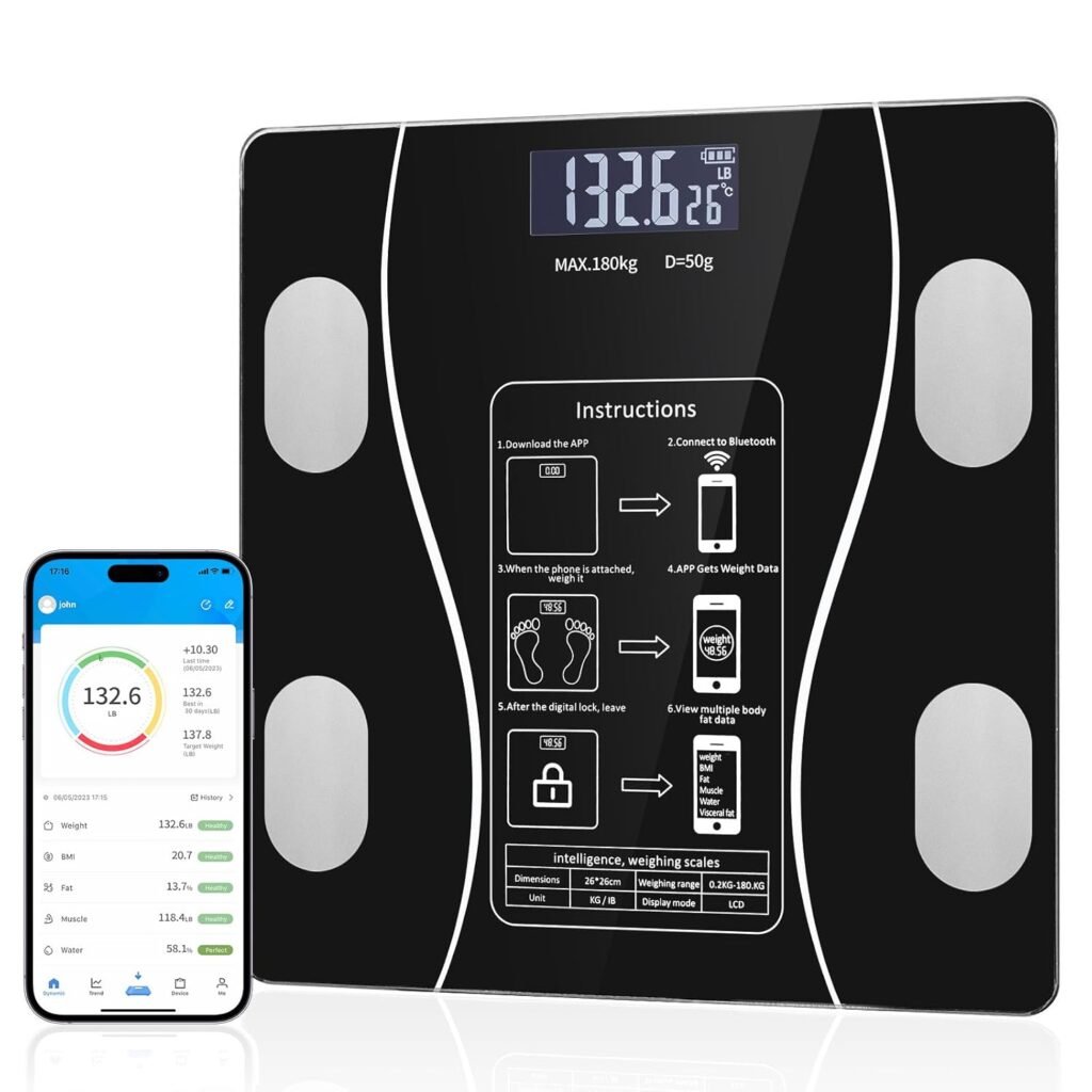 Digital Simple and Practical Body Fat Scale with Smartphone App